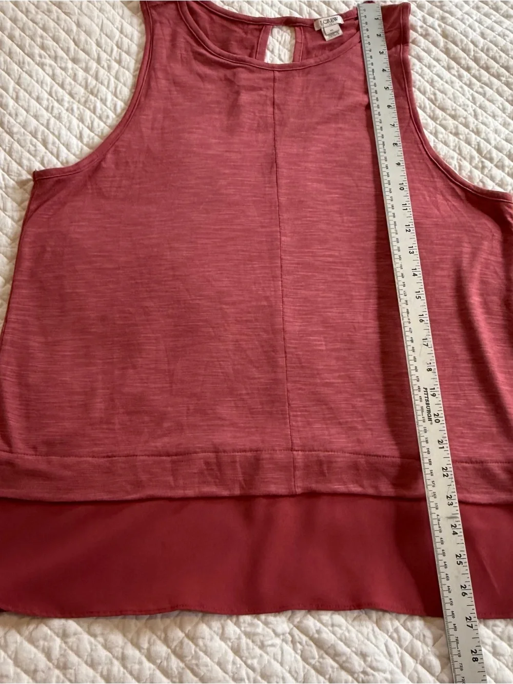 J. Crew Dusty Rose Layered Hem Tank